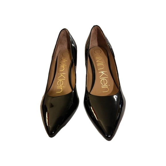 Calvin Klein Gayle Black Pointed-Toe, Slip On, Leather Pump Heels, Size 6M, NWOT - Picture 4 of 6